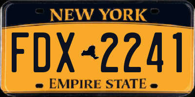NY license plate FDX2241
