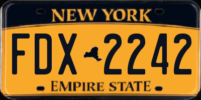 NY license plate FDX2242