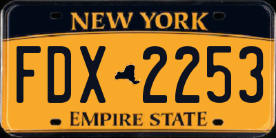 NY license plate FDX2253