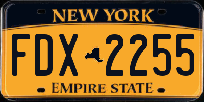 NY license plate FDX2255