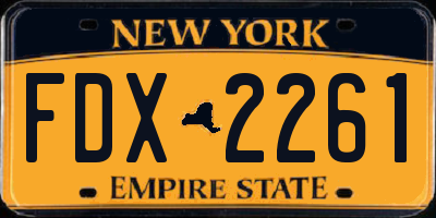 NY license plate FDX2261