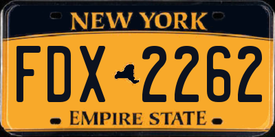 NY license plate FDX2262
