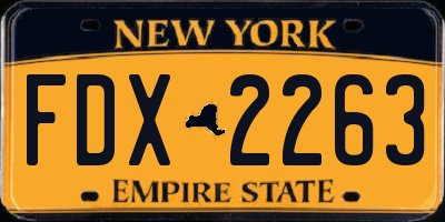 NY license plate FDX2263
