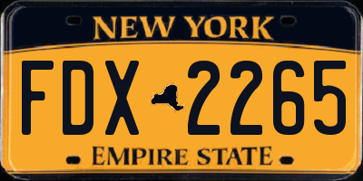 NY license plate FDX2265