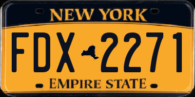NY license plate FDX2271