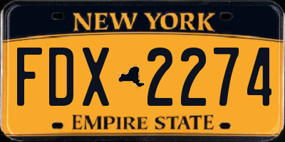NY license plate FDX2274