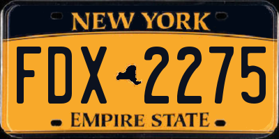 NY license plate FDX2275