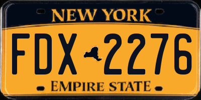 NY license plate FDX2276