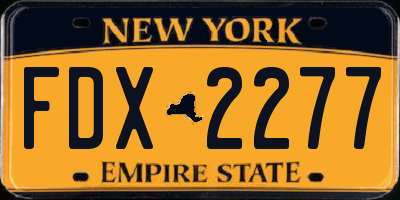 NY license plate FDX2277