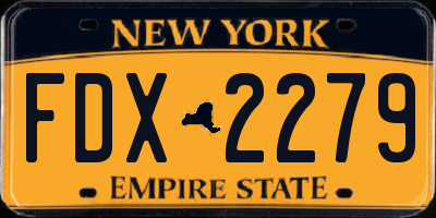 NY license plate FDX2279