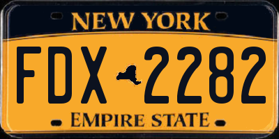 NY license plate FDX2282