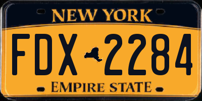NY license plate FDX2284