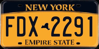 NY license plate FDX2291