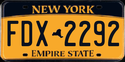 NY license plate FDX2292