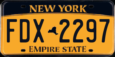 NY license plate FDX2297