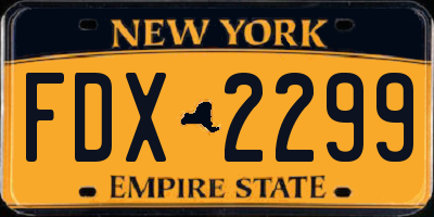 NY license plate FDX2299