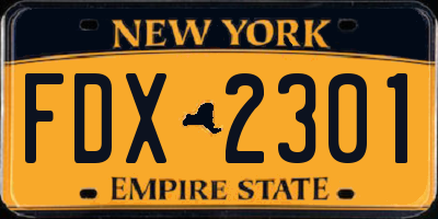 NY license plate FDX2301