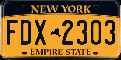 NY license plate FDX2303