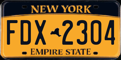 NY license plate FDX2304