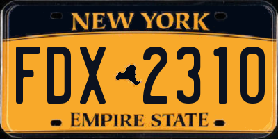 NY license plate FDX2310