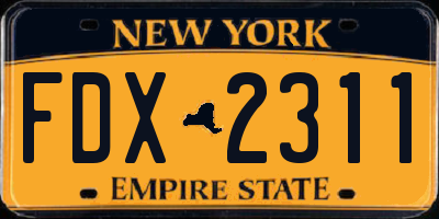 NY license plate FDX2311