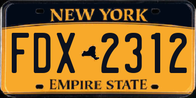 NY license plate FDX2312
