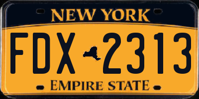 NY license plate FDX2313