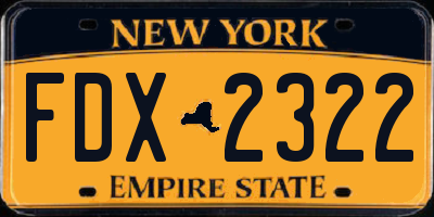 NY license plate FDX2322