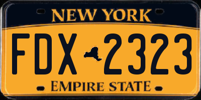 NY license plate FDX2323