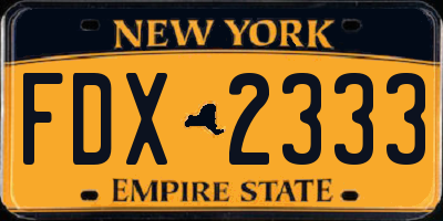 NY license plate FDX2333