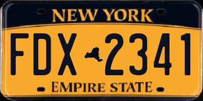 NY license plate FDX2341