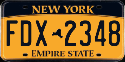 NY license plate FDX2348