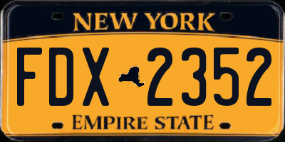 NY license plate FDX2352