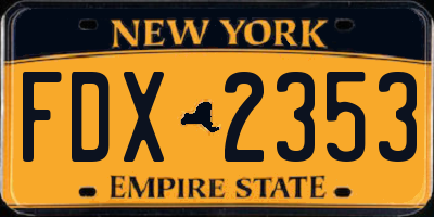 NY license plate FDX2353
