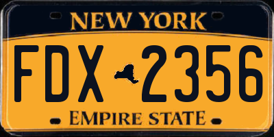 NY license plate FDX2356