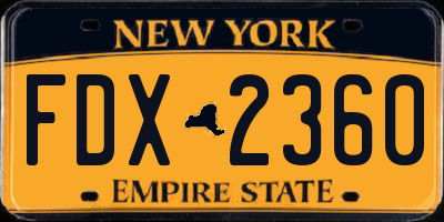 NY license plate FDX2360