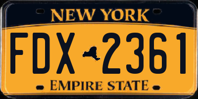 NY license plate FDX2361