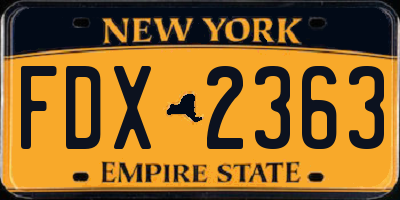 NY license plate FDX2363