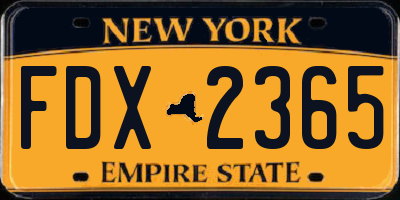 NY license plate FDX2365