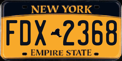 NY license plate FDX2368