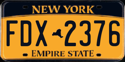 NY license plate FDX2376