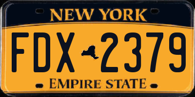 NY license plate FDX2379