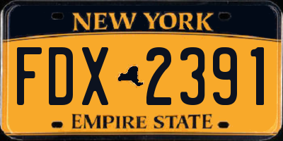 NY license plate FDX2391