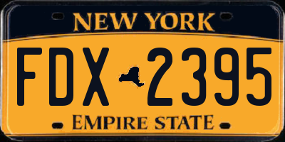 NY license plate FDX2395