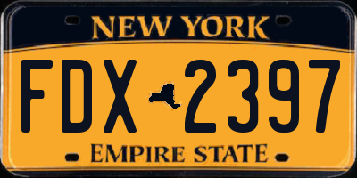 NY license plate FDX2397