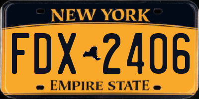 NY license plate FDX2406