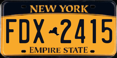 NY license plate FDX2415