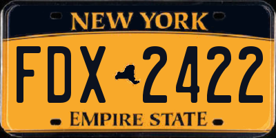 NY license plate FDX2422