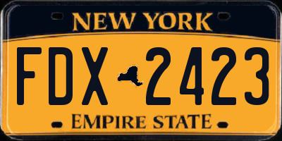 NY license plate FDX2423