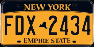 NY license plate FDX2434